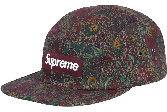 Supreme Paisley 5 Panel Camp Cap - Maroon Supreme