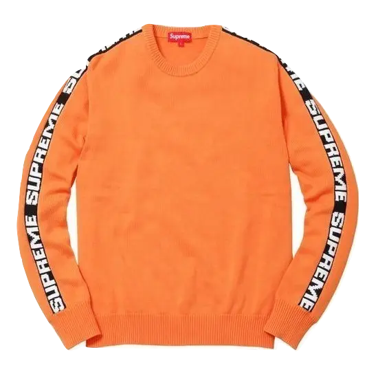 Supreme Sleeve Stripe Sweater - Tangerine - Used Supreme