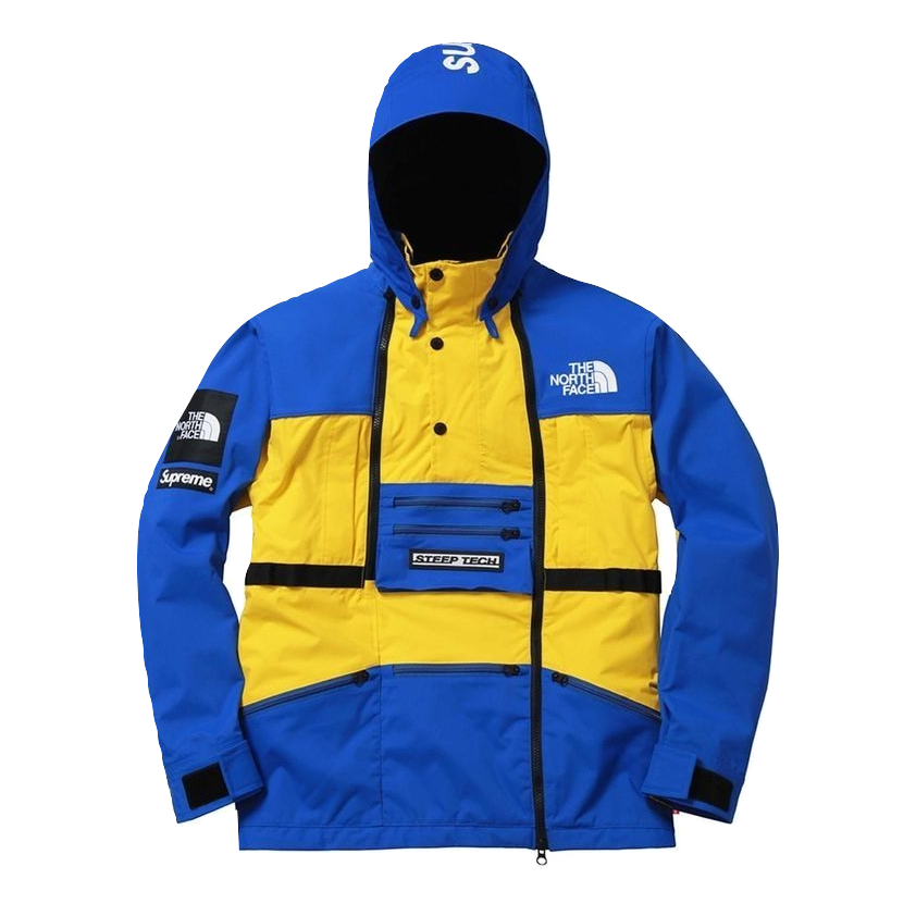 Supreme The North Face Steep Tech Hooded Jacket Yellow Blue Used
