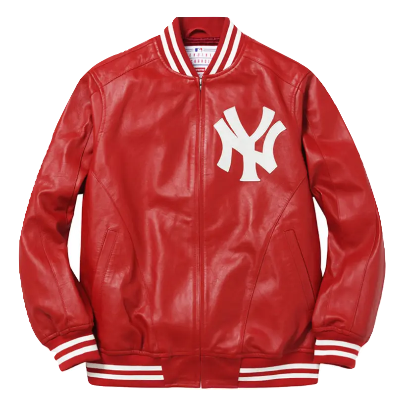 Supreme Yankees Varsity Jacket - Red Supreme