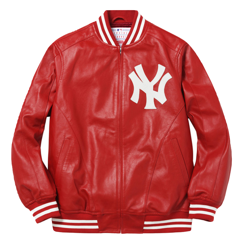 Supreme Yankees Varsity Jacket - Red