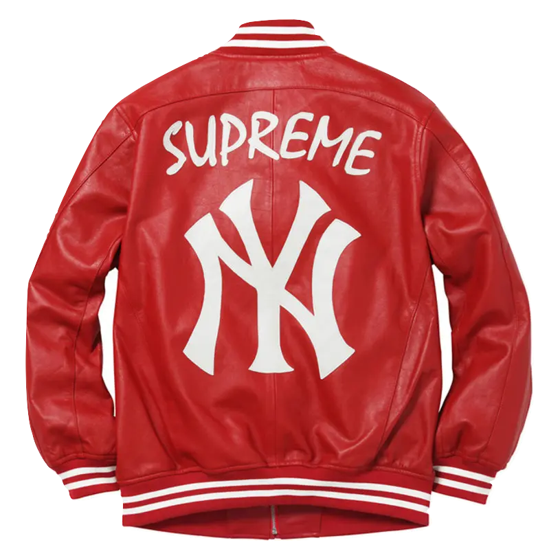 Supreme Yankees Varsity Jacket - Red Supreme