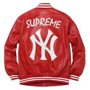 Supreme Yankees Varsity Jacket - Red Supreme