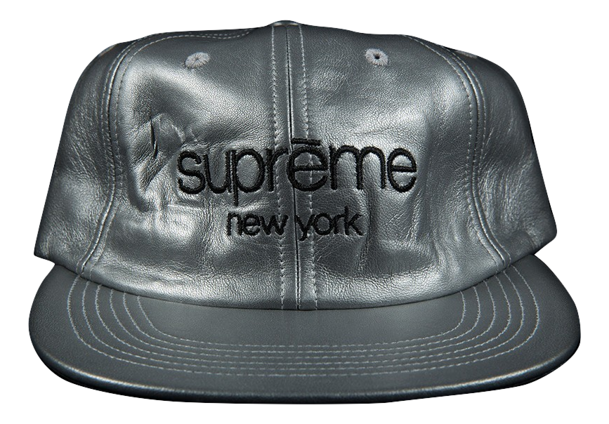 Supreme Leather Classic Logo 6 Panel - Gum Metal