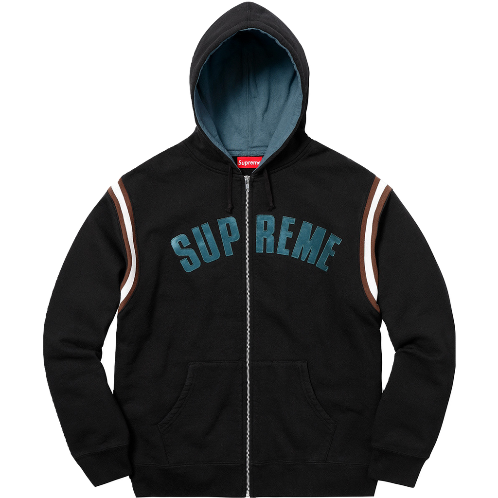 Supreme Jet Sleeve Zip Up Hooded Sweatshirt