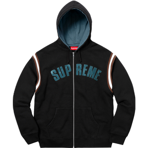 Supreme Jet Sleeve Zip Up Hooded Sweatshirt