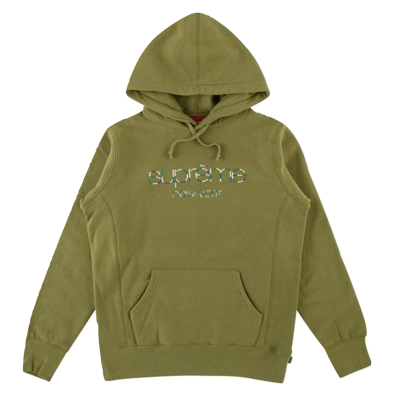 Supreme Multicolor Classic Logo Hooded Sweatshirt - Moss - Used