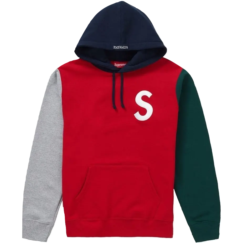 Supreme S Logo Colorblocked Hooded Sweatshirt - Red Supreme