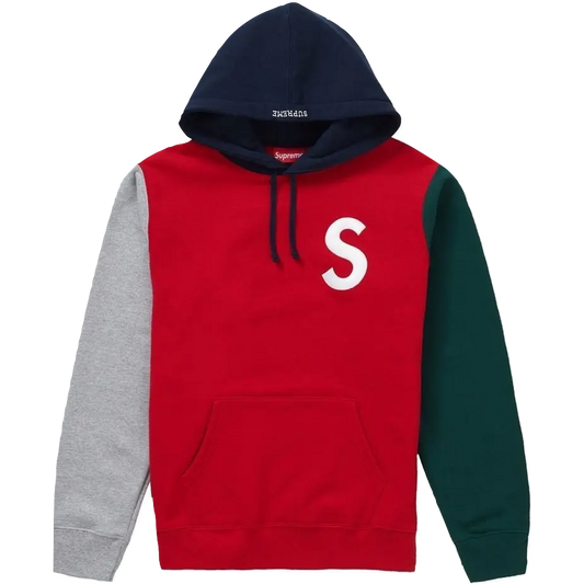 Supreme S Logo Colorblocked Hooded Sweatshirt - Red Supreme