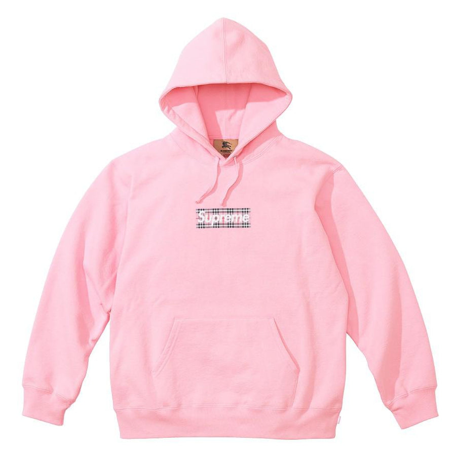 Supreme Burberry Box Logo Hooded Sweatshirt - Light Pink