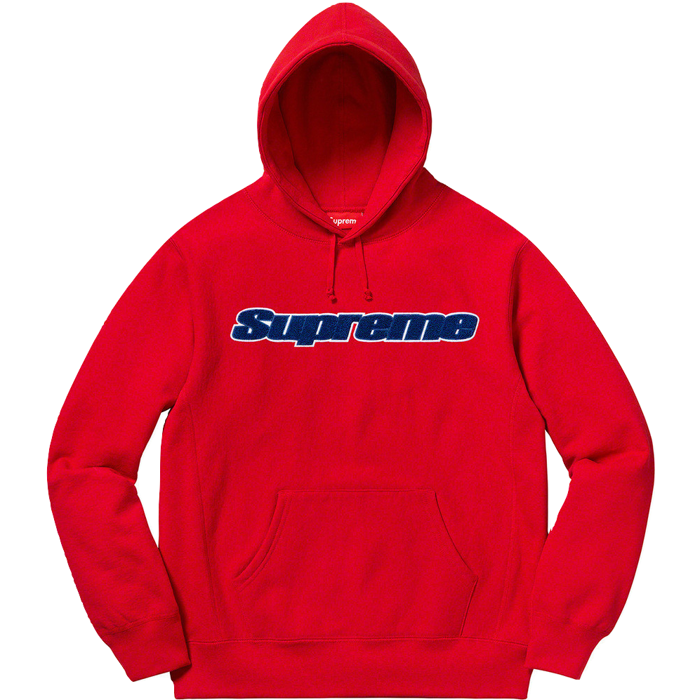 Supreme Chenille Hooded Sweatshirt - Red - Used Supreme