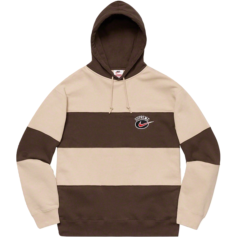 Supreme x Nike Stripe Hooded Sweatshirt - Tan Supreme