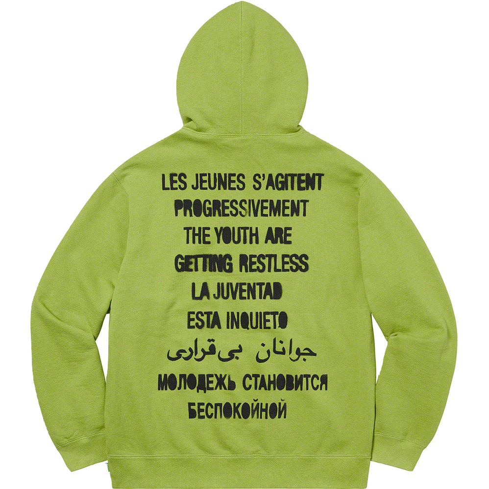 Supreme Restless Youth Hooded Sweatshirt - Lime Supreme