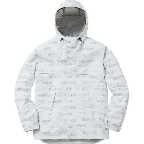Supreme 3M Reflective Repeat Taped Seam Jacket - White Supreme