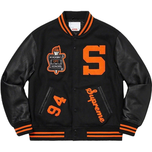 Supreme Team Varsity Jacket - Black/Orange