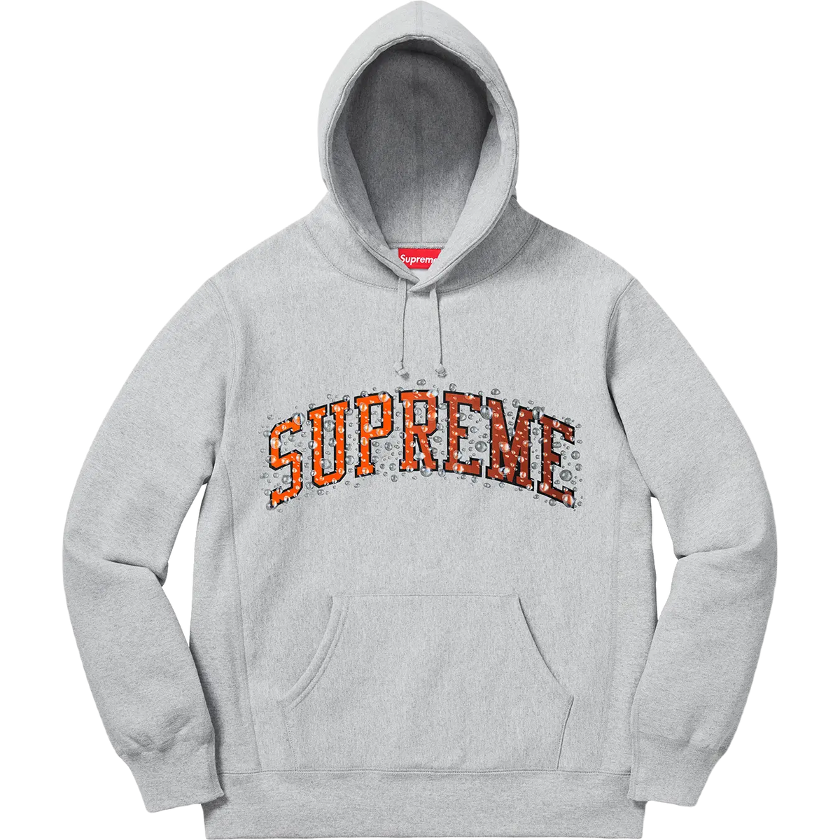 Supreme Water Arc Hooded Sweatshirt - Heather Grey - Used Supreme