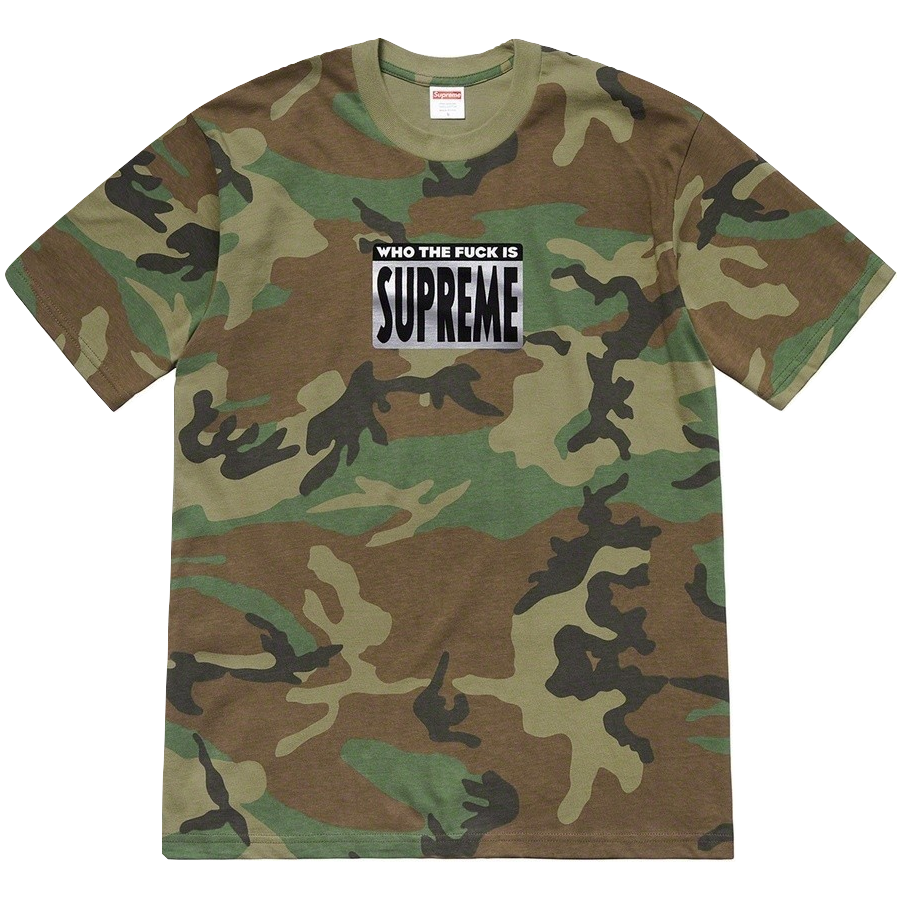 Supreme Who The Fuck Tee - Woodland Camo - Used