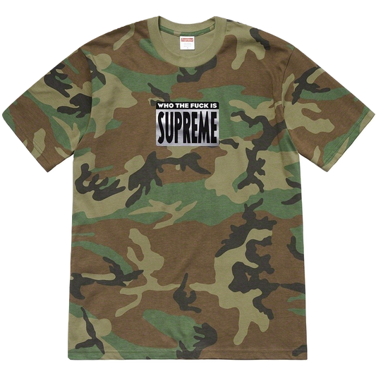 Supreme Who The Fuck Tee - Woodland Camo - Used