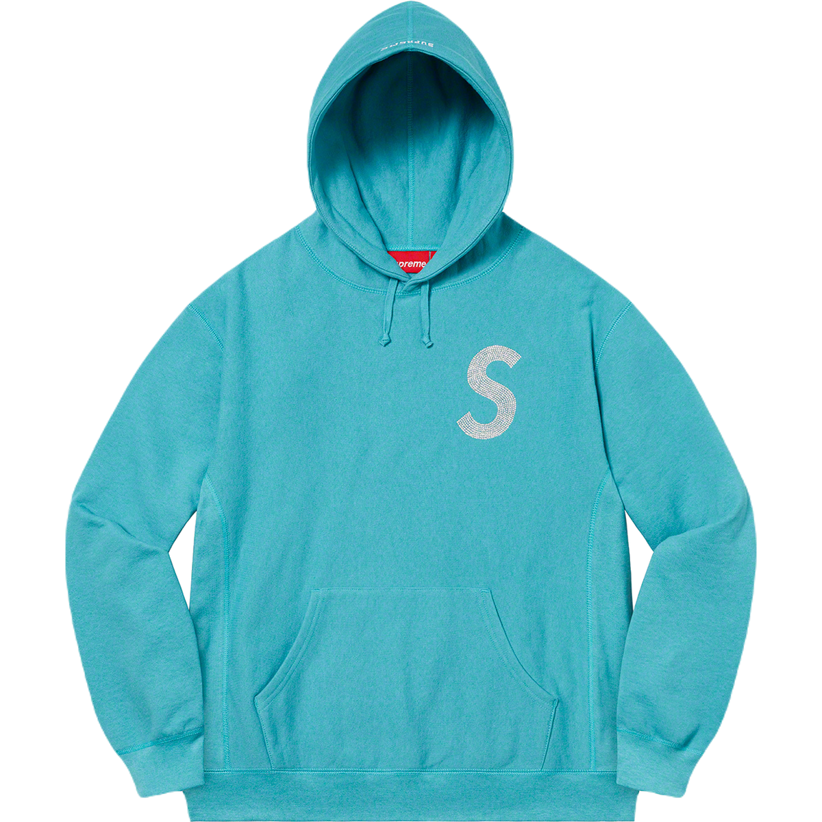 Supreme Swarovski S Logo Hooded Sweatshirt - Light Aqua Supreme