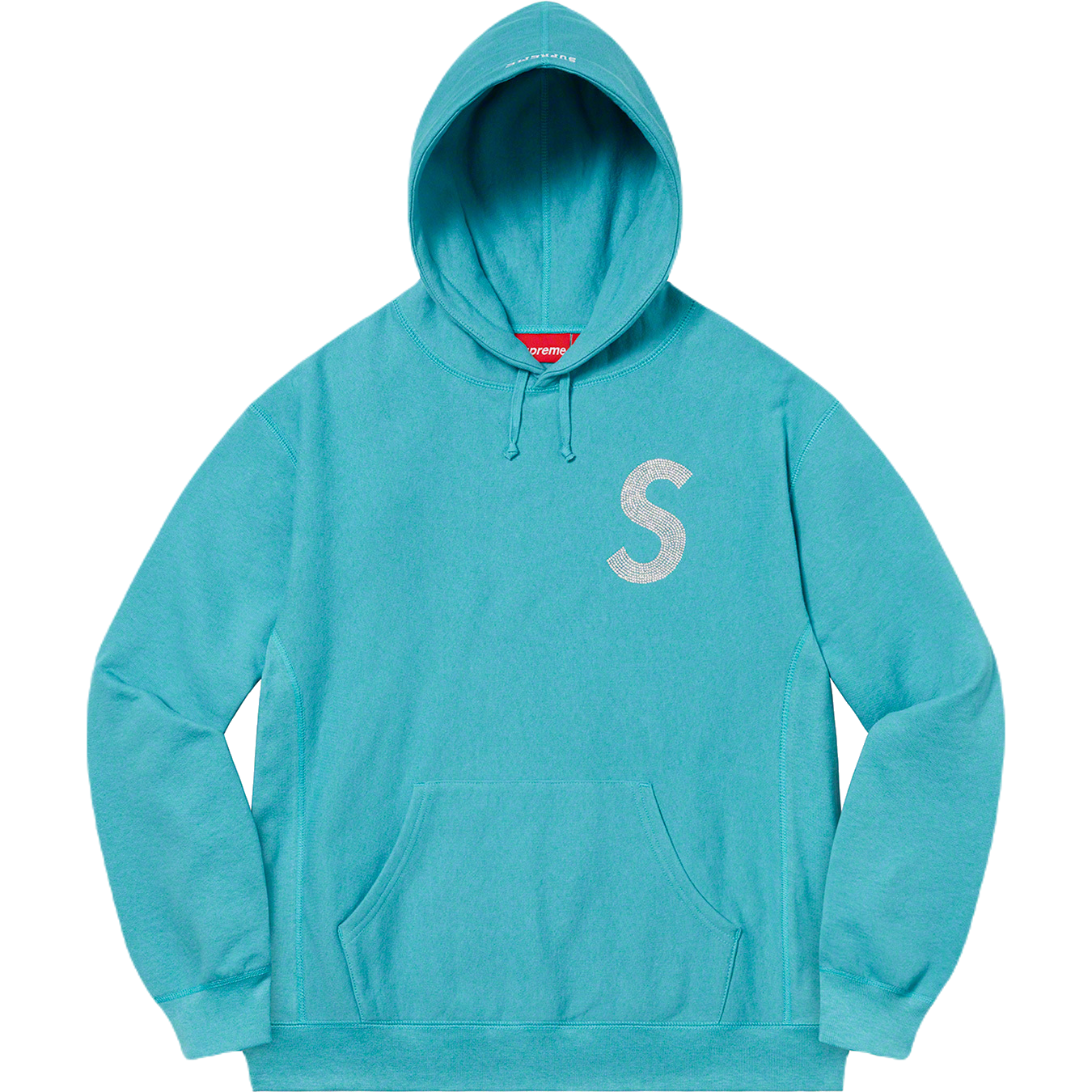 Supreme Swarovski S Logo Hooded Sweatshirt - Light Aqua